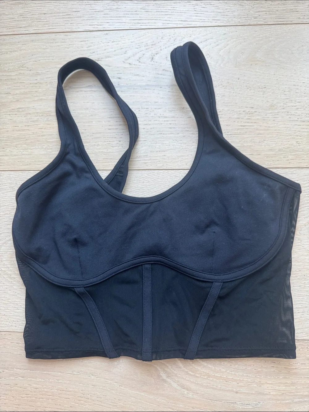 ALO Yoga Black Longline Support Sports Bra
